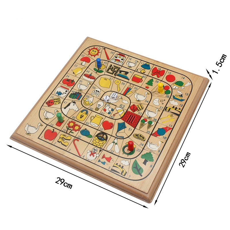 Colorful Chess Set Wood Board Game Flying Chess for Kids To Have Fun