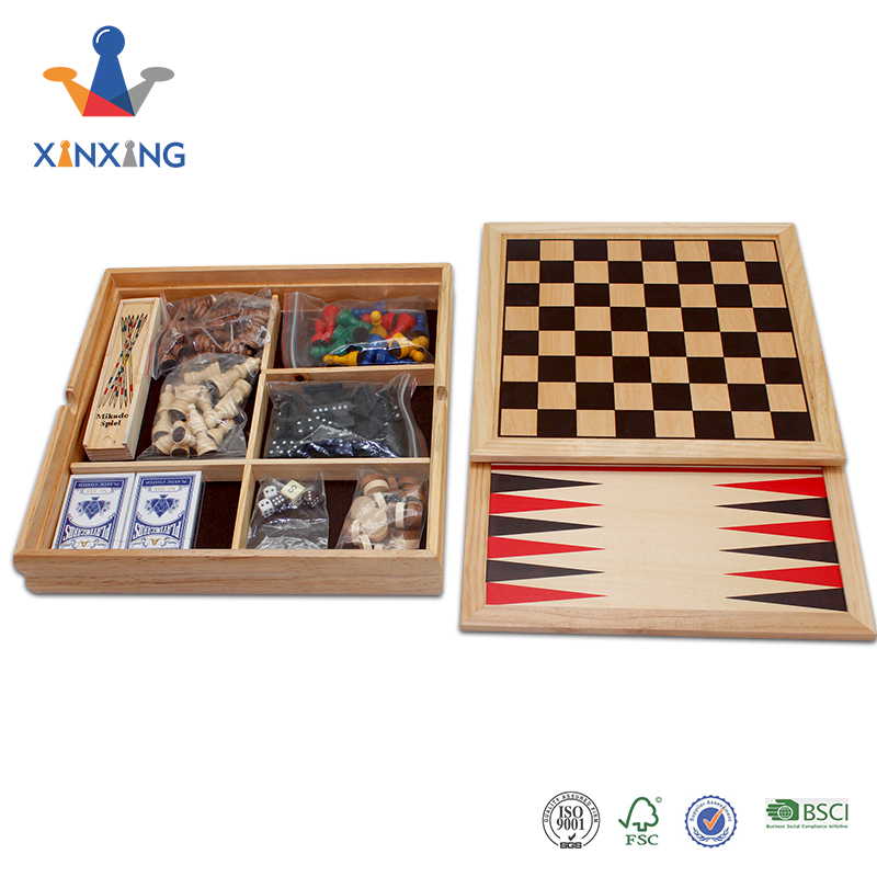 wooden game set.. 10 in 1 deluxe checkers chess ludo change chinese checkers